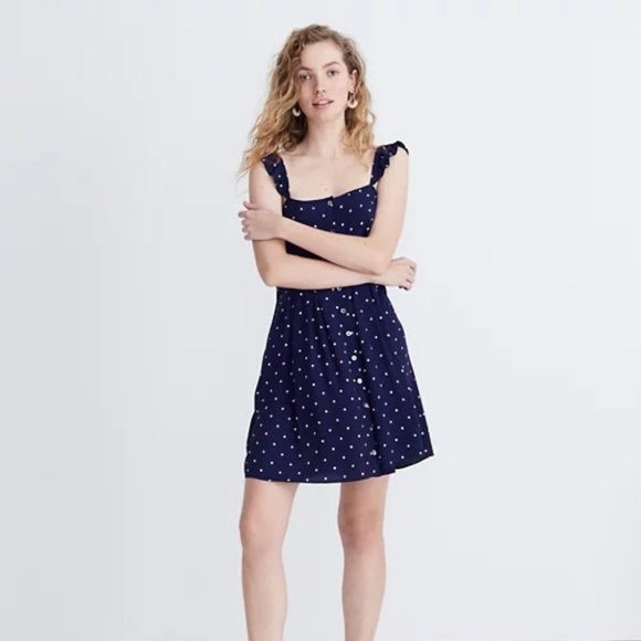 Madewell Dresses & Skirts - NWT Madewell Ruffle Strap Polka Dot Dress 00